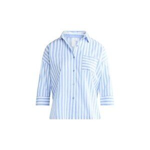 Joyspun Women’s Striped Notch Collar Top Boxer Shorts Pajama Set - 4X LIGHT BLUE